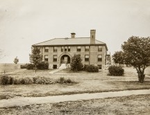 East Nurses' Home in 1933. From the General Photographic Collection: Massachusetts: Standard-size photographs, 1860s-2000s: Massachusetts: Waltham: "Mass School for Feeble-Minded (Fernald)": Thompson and Thompson Images; Courtesy of Historic New England.